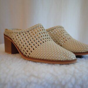 Beige Woven Women's Mules - TIME & TRUE - W7